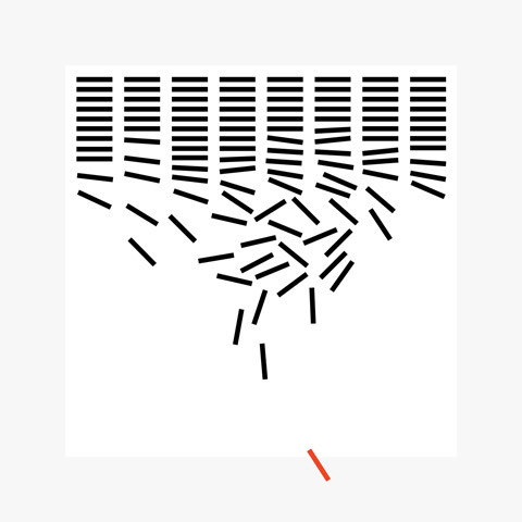 Lines falling from grid to chaos.